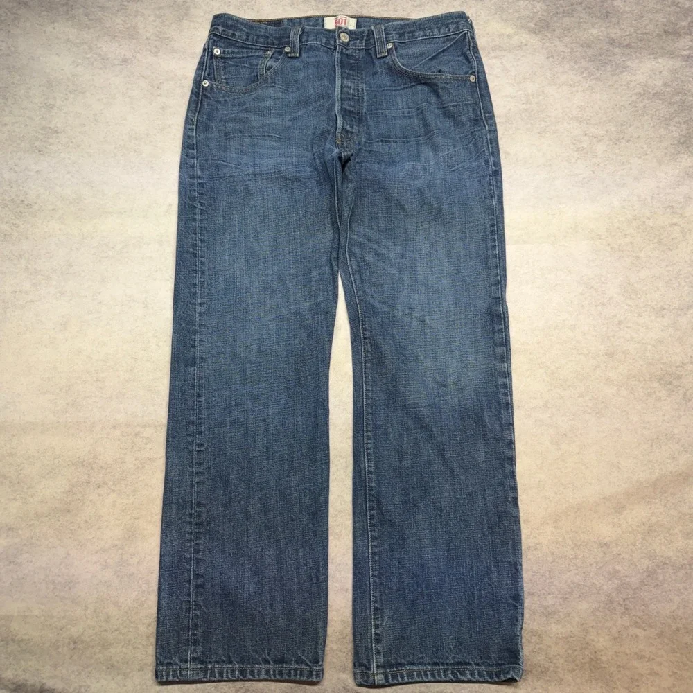 Levis 501xx Mens Jeans 33x30 Blue Straight Leg Button Fly Vintage Y2K Streetwear